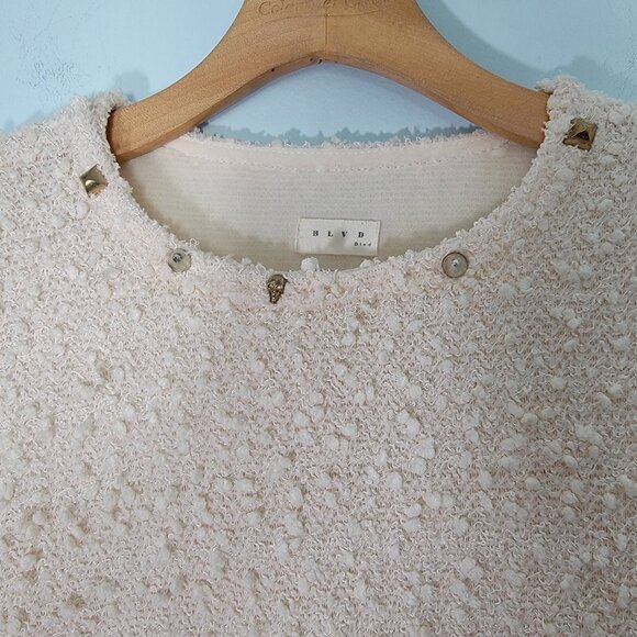 BLVD Collection Top Women's Layer Tunic‎ Ivory With Pale Pink Undertone Sz L EUC - Picture 2 of 10